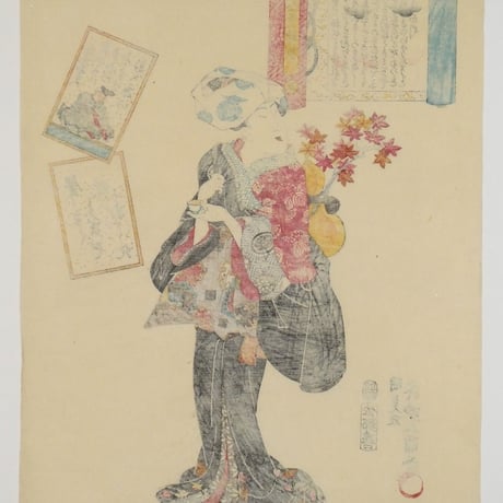 三代歌川豊国 百人一首絵抄 猿丸太夫/UTAGAWA TOYOKUNIⅢ