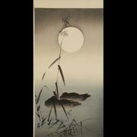 小原古邨 月につがいの真鴨/OHARA KOSON Two Ducks on Moonlit Pond