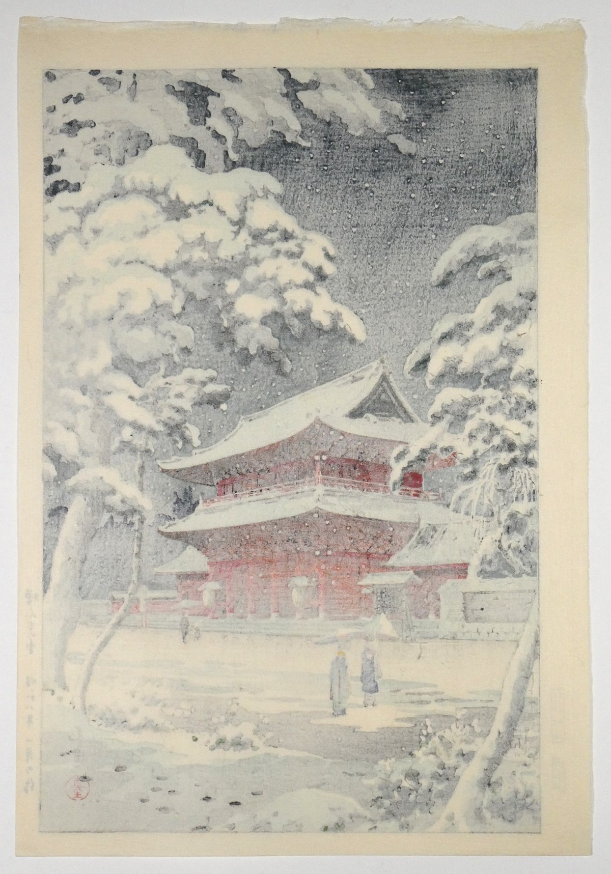 土屋光逸 増上寺の雪/TSUCHIYA KOITSU Zojo-ji Temple in Sn