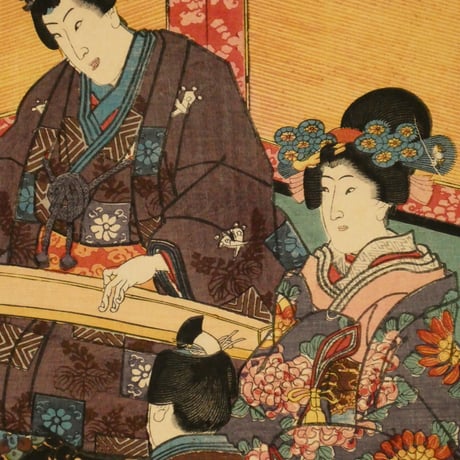 三代歌川豊国 春夜乃御遊 三枚続/UTAGAWA TOYOKUNIⅢ