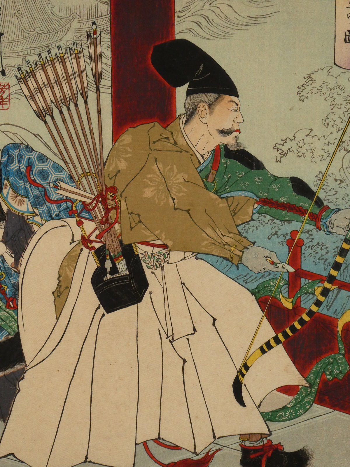 月岡芳年 新形三十六怪撰 藤原秀郷 龍宮城蜈蚣射るの図/TSUKIOKA