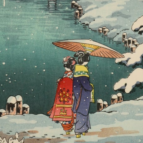 土屋光逸 春の雪 京都円山/TSUCHIYA KOITSU Spring Snow at Maruyama Park, Kyoto