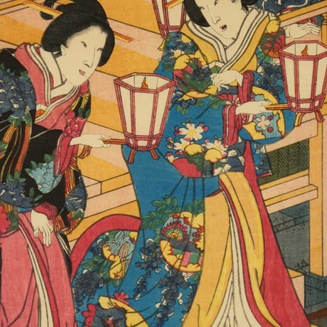 三代歌川豊国 若君宮参之図 三枚続/UTAGAWA TOYOKUNIⅢ