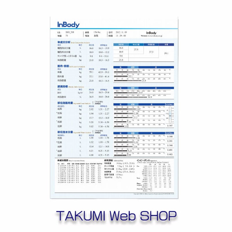 InBody270 結果用紙 楽天市場】InBody270S(270対応)専用結果用紙 1,000枚入り イン