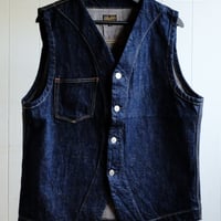 DELUXE WARE/デラックスウエア DX30171『HEAT VEST/ヒートベスト』スタイリッシュワークベスト 13.6oz Heat Denim ヒートデニム