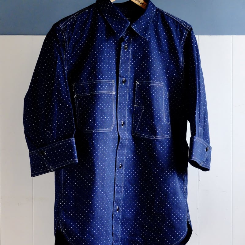 ポルカドット半袖ワークシャツ （STUDIO D'ARTISAN