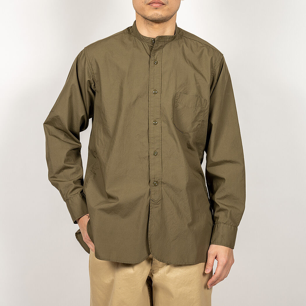 【未使用】workersワーカーズ バンドカラーシャツ　サックス　Mサイズ 未使用】workersワーカーズ バンドカラーシャツ サックス M