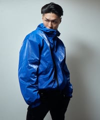 TECHNICAL EFFECT ZIPPER JACKET/BLUE