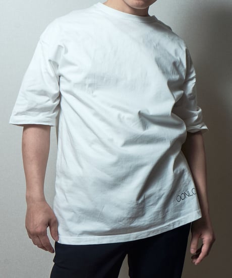 BACK LOGO PRINT OVER SIZE T-SHIRT/WHITE
