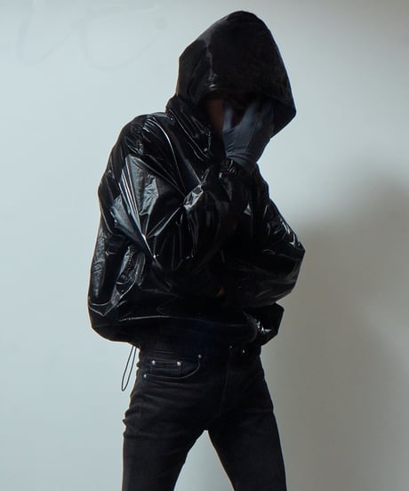 TECHNICAL EFFECT ZIPPER JACKET/BLUE