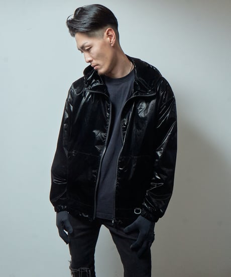 TECHNICAL EFFECT ZIPPER JACKET/BLUE