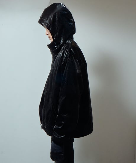 TECHNICAL EFFECT ZIPPER JACKET/BLUE
