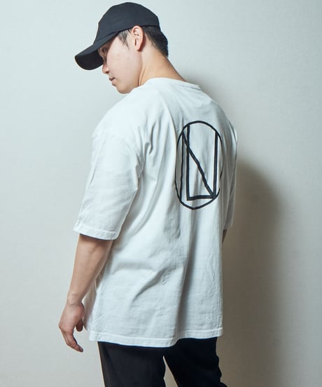 BACK LOGO PRINT OVER SIZE T-SHIRT/WHITE