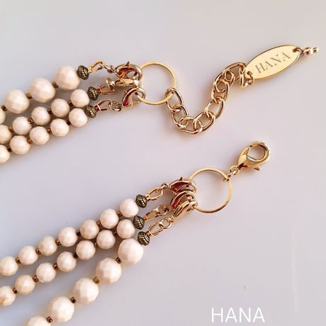 3連デザインネックレス☆ピアス（イヤリング）セット