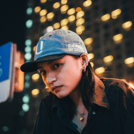 SOFT BB CAP  {Cotton / Denim & Navy }