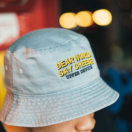 WASHED CHECKER BUCKET HAT  {WASHED BLUE / RED CHECKER}