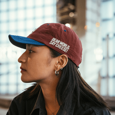 SOFT BB CAP  {Nylon / Burgundy & Navy }