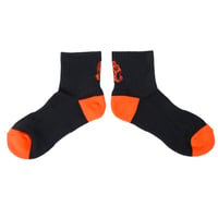 Cotton Half Socks / black × orange