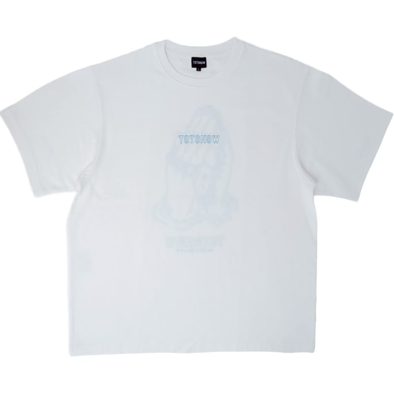 EMBROIDERY SHORT SLEEVE 刺繍白T シャツ定価17,500 Embroidery T-shirt / white | totonow shop