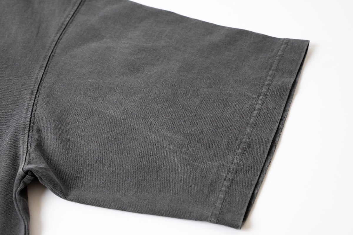 【MUCENT】 WALES PIGMENT WASHING SHIRRING MA-1 / 追跡付 PIGMENT WASH T-SHT / Black gray | totonow shop