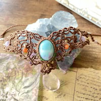 シャンパンクォーツ×屋久杉 マクラメペンダント ネックレス 天然石