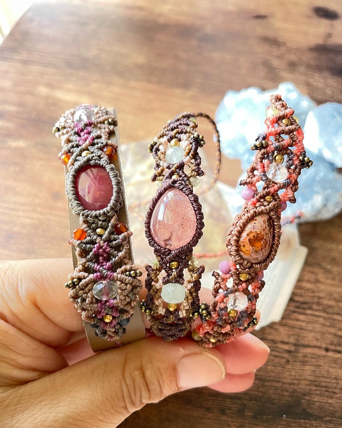 カンテラオパールハンドメイド 編み込みブレスレット カンテラオパールハンドメイド 編み込みブレスレット オパール