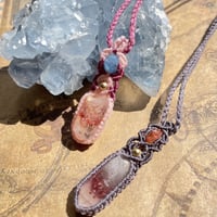 カンテラオパール×クォーツ マクラメペンダント クリスタルポイント