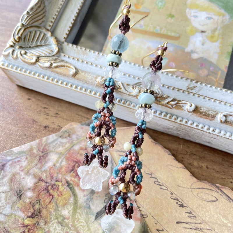 harue開運絵画　❀水晶ピアス❀ 絵画の雫｜クリムト｜接吻｜ベートーヴェンフリーズ｜ユディト｜水蛇