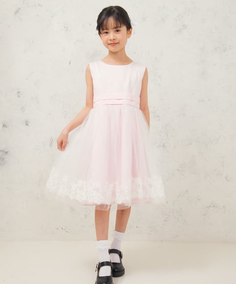 【レンタル3泊4日】【往復送料無料】 130cm淡いピンクに後ろリボンのドレス