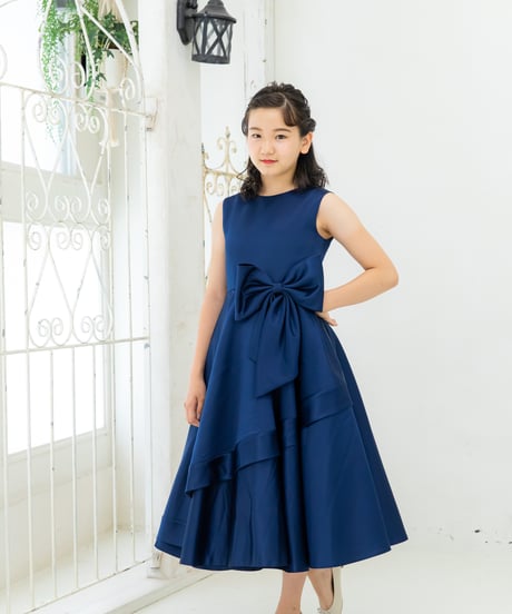 【レンタル3泊４日】【往復送料無料】150〜160cm紺シックドレス