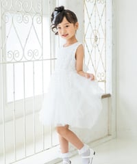【レンタル3泊４日】【往復送料無料】130〜140cm白のノースーリーブドレス
