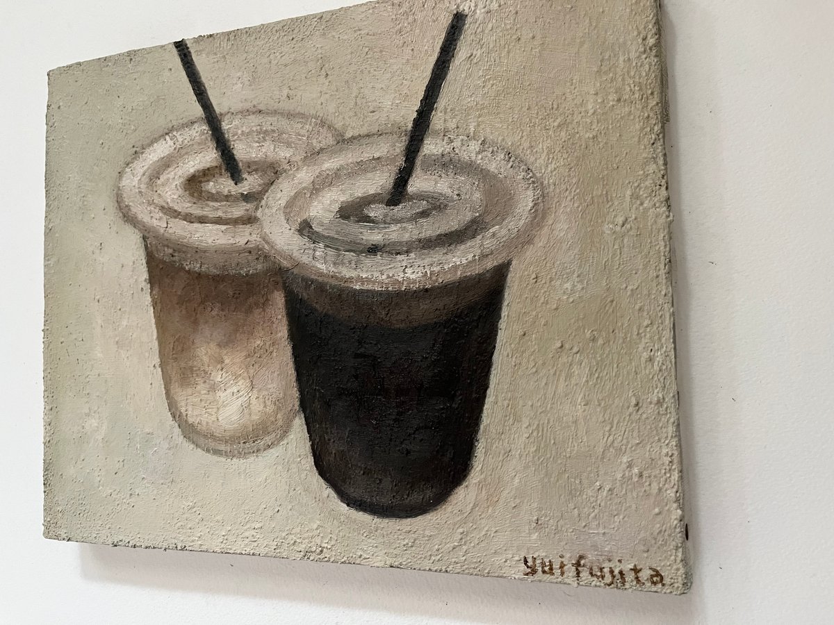 油彩画　アイスコーヒーとアイスカフェラテ fit=scale-down,w=1200