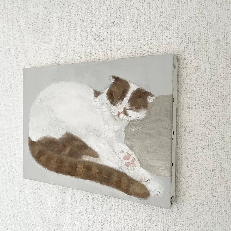 油彩画　寝てる猫 油彩）寝てる猫 | Yui-Fujita-onlineshop