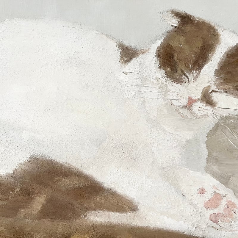 油彩）寝てる猫 | Yui-Fujita-onlineshop