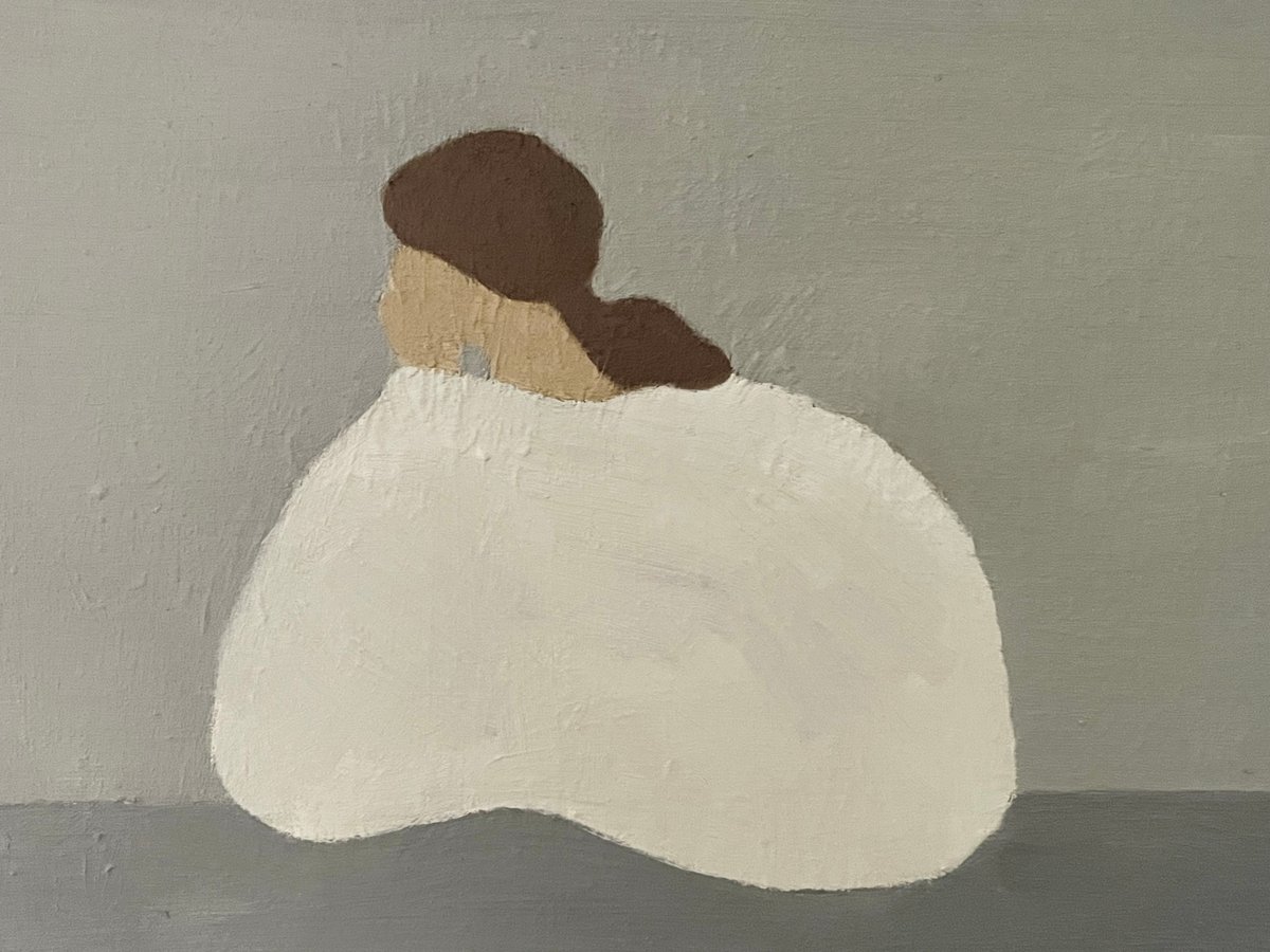 油彩画　１人で考える 油彩）1人で考える | Yui-Fujita-onlineshop