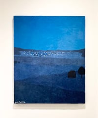額付き油彩画　冬の三日月 油彩）冬の三日月 | Yui-Fujita-gallery