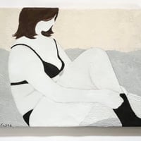 油彩）ホットコーヒーとデニムジャケット | Yui-Fujita-onlineshop