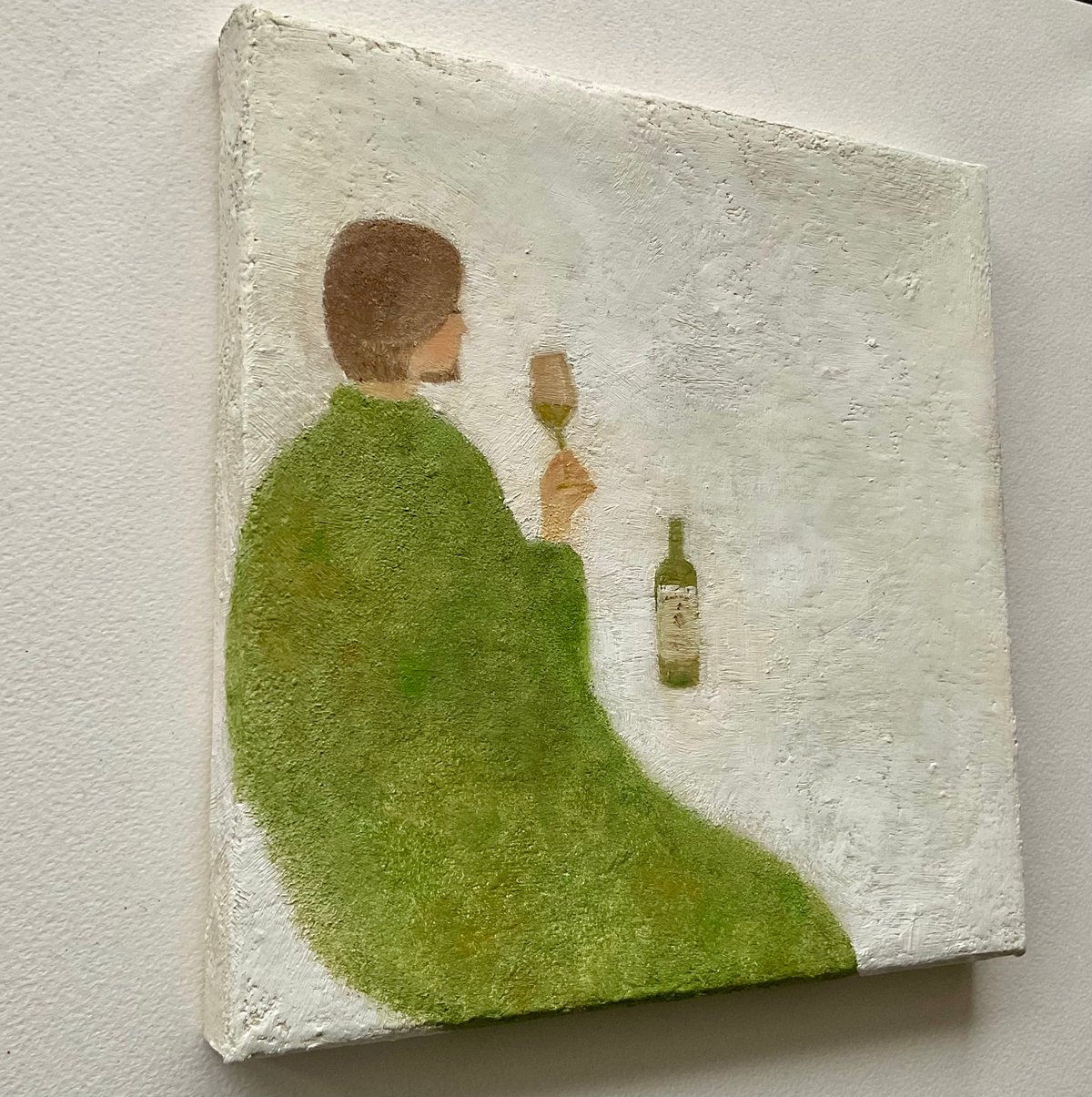 油彩画　white wine time 油彩）white wine time | Yui-Fujita-onlineshop