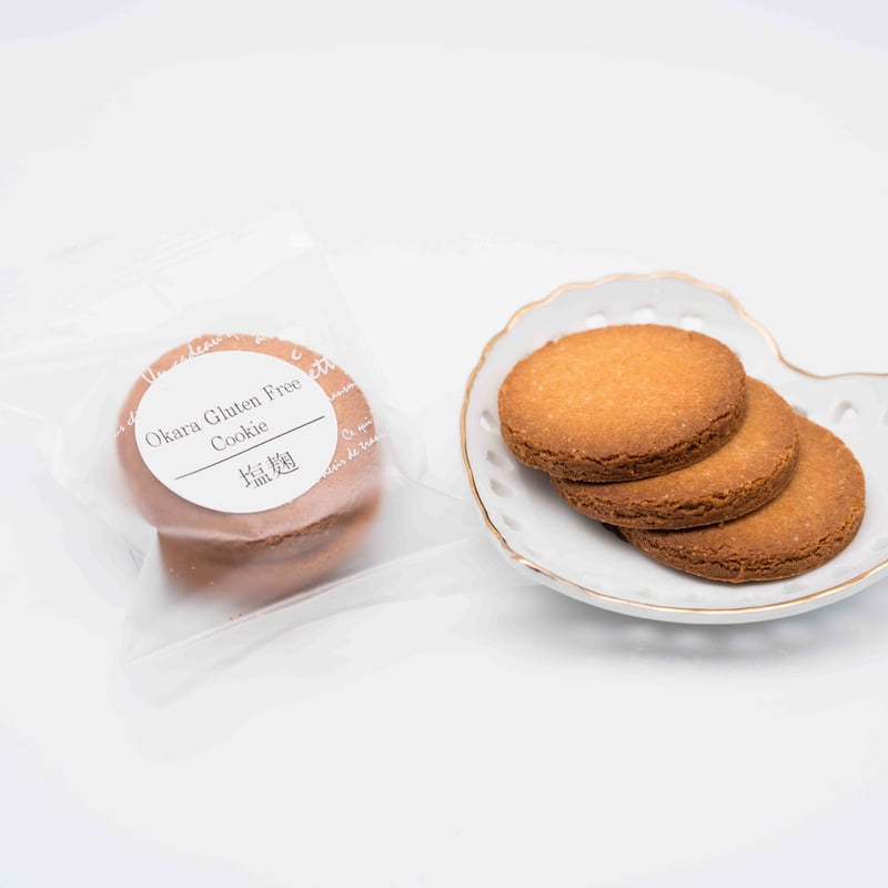 カラダに優しいグルテンフリークッキー缶(酒粕・塩麹)紙袋付