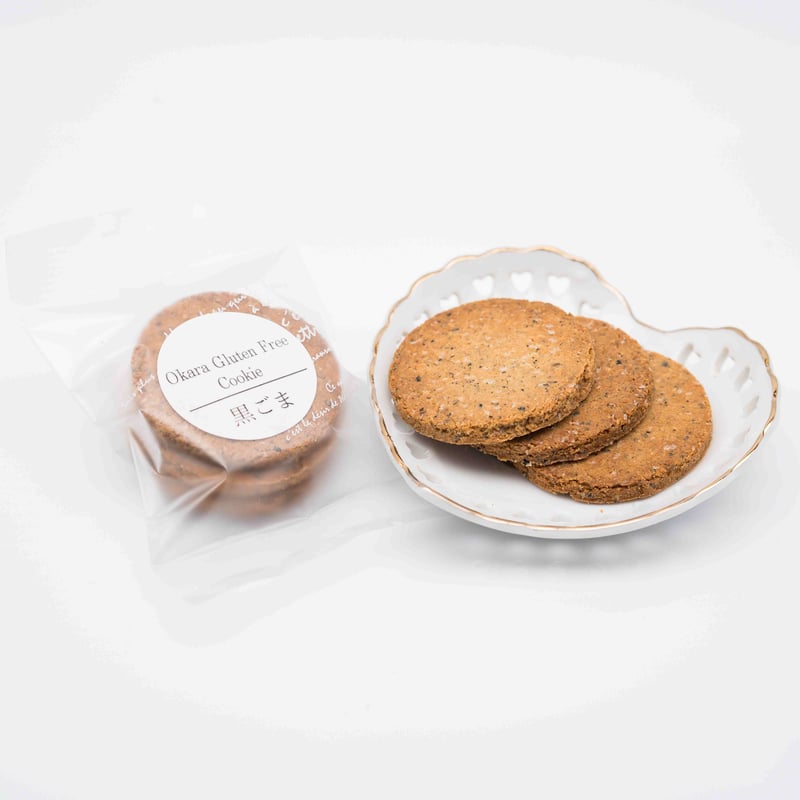 カラダに優しいグルテンフリークッキー缶(黒ごま・ほうじ茶)紙袋付