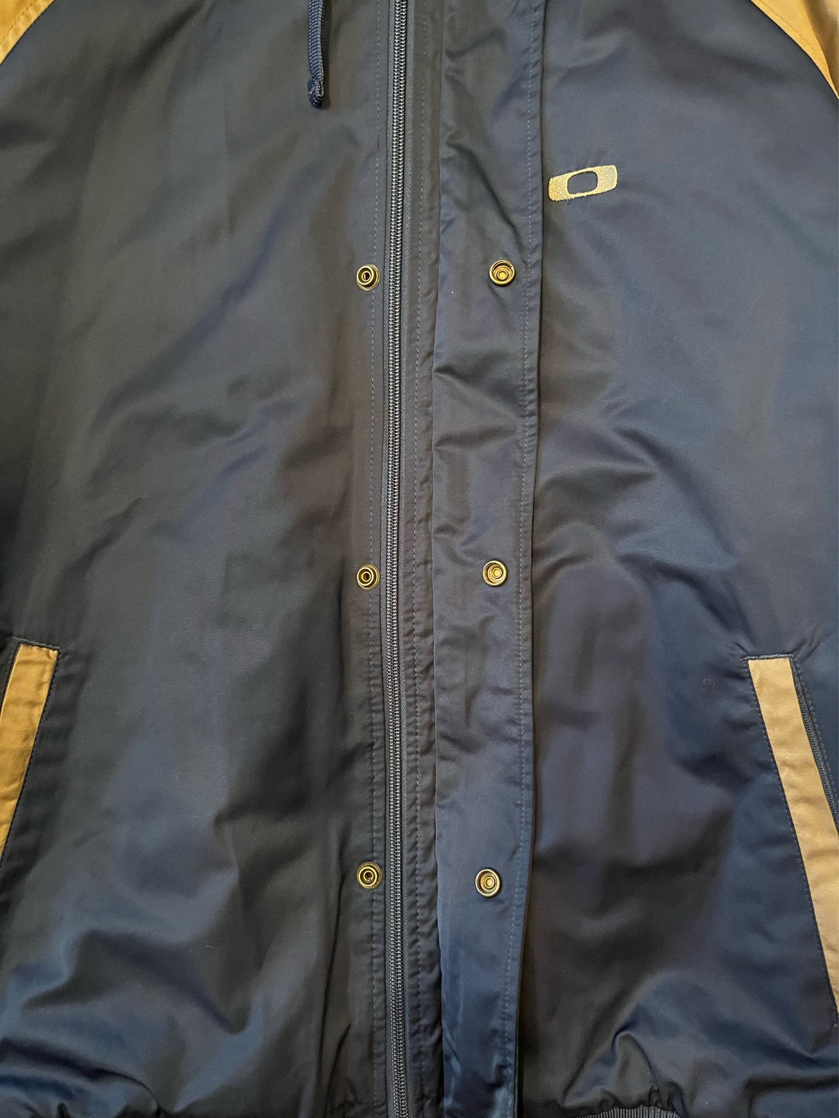 oakley batting tech jacket　ブルー　刺繍ロゴ　00s oakley batting tech jacket ブルー 刺繍ロゴ 00s