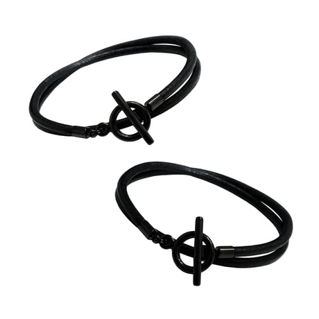 Mantel Leather Bracelet -BB01008SS-BK-