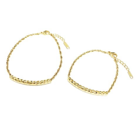 Spiral Chain Design Tube Bracelet -BB01006SS-GD-