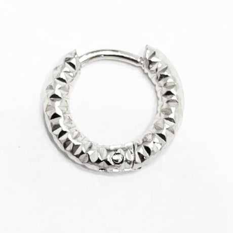 Jaggy Design Hoop Earring -BE01007SS-WH-
