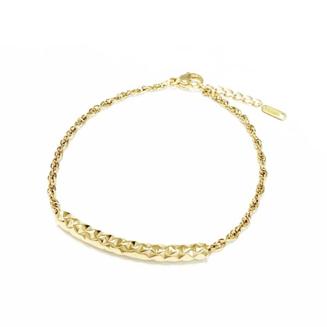 Spiral Chain Design Tube Bracelet -BB01006SS-GD-