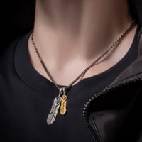 鳳凰ダブルフェザーペンダント 50cmマルチデザインチェーン付属　｜ACP0375