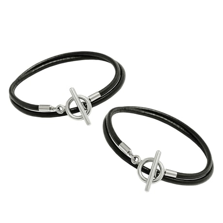 Mantel Leather Bracelet -BB01008SS-WH-