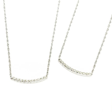 Spiral Chain Design Tube Necklace -BN01010SS-WH-