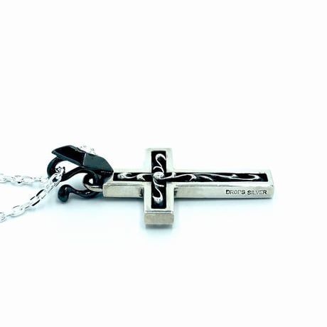 Drops アラベスククロスLブラックネックレス　｜DBN-81L SV925