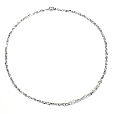 Spiral Chain Twist Necklace -BN01009SS-
